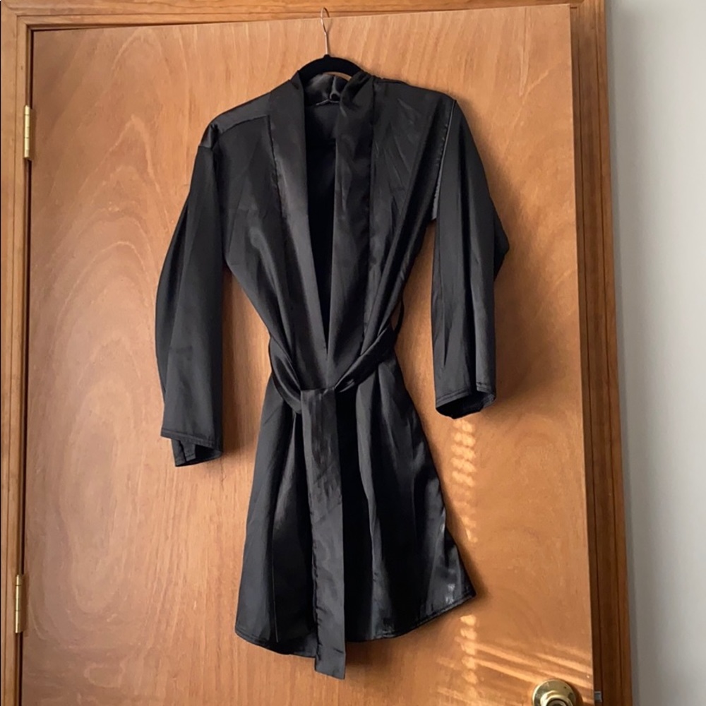 Black Satin Robe